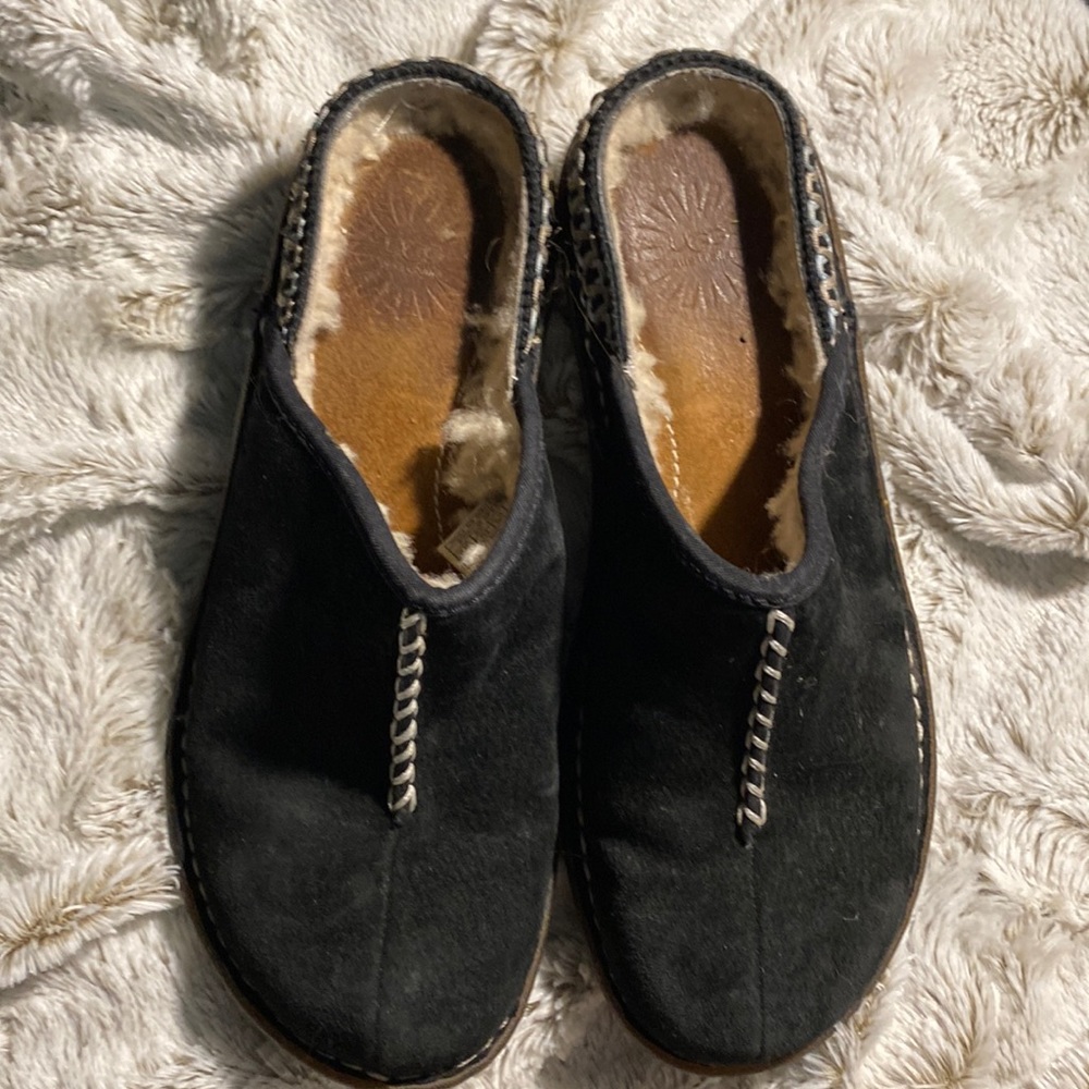 Ugg Black Shearling Lined Mules - image 1
